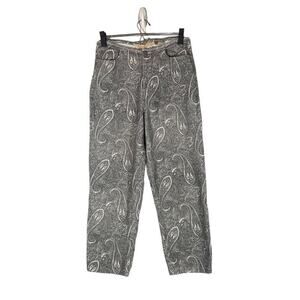 Kate Hill Gray Abstract Paisley Cotton Blend Dress Pants Women Sz 6